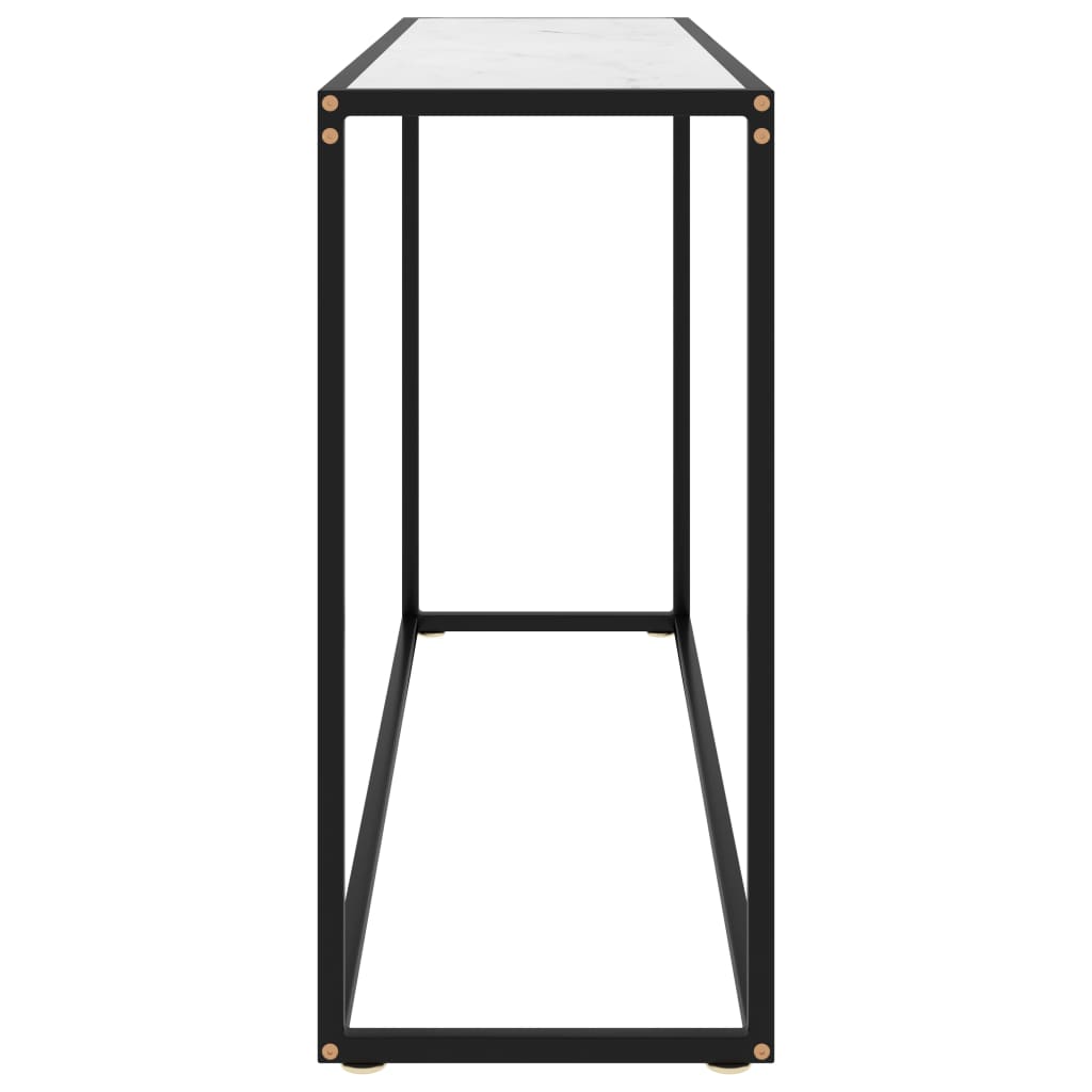 Tavolo Consolle Bianco 120x35x75 cm in Vetro Temperato | homemem39