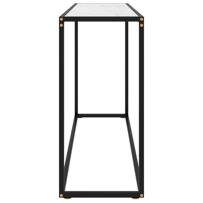 Tavolo Consolle Bianco 120x35x75 cm in Vetro Temperato - homemem39