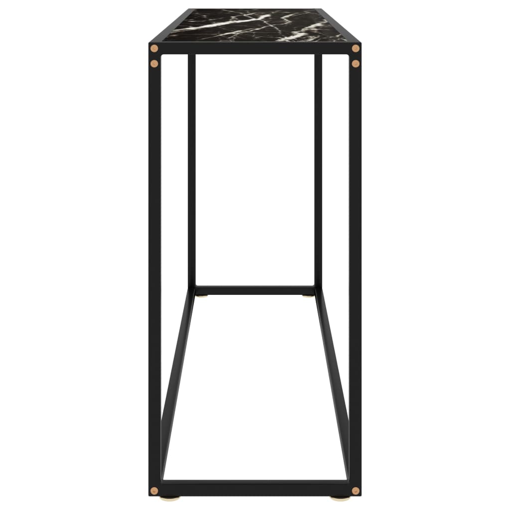 Tavolo Consolle Nero 120x35x75 cm in Vetro Temperato | homemem39