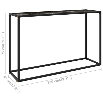 Tavolo Consolle Nero 120x35x75 cm in Vetro Temperato | homemem39