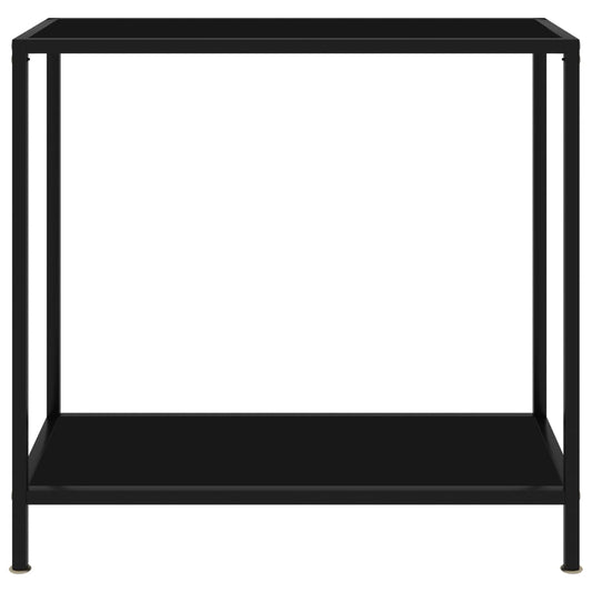 Tavolo Consolle Nero 80x35x75 cm in Vetro Temperato - homemem39