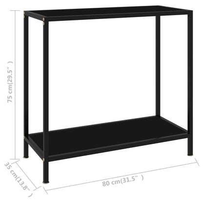 Tavolo Consolle Nero 80x35x75 cm in Vetro Temperato - homemem39