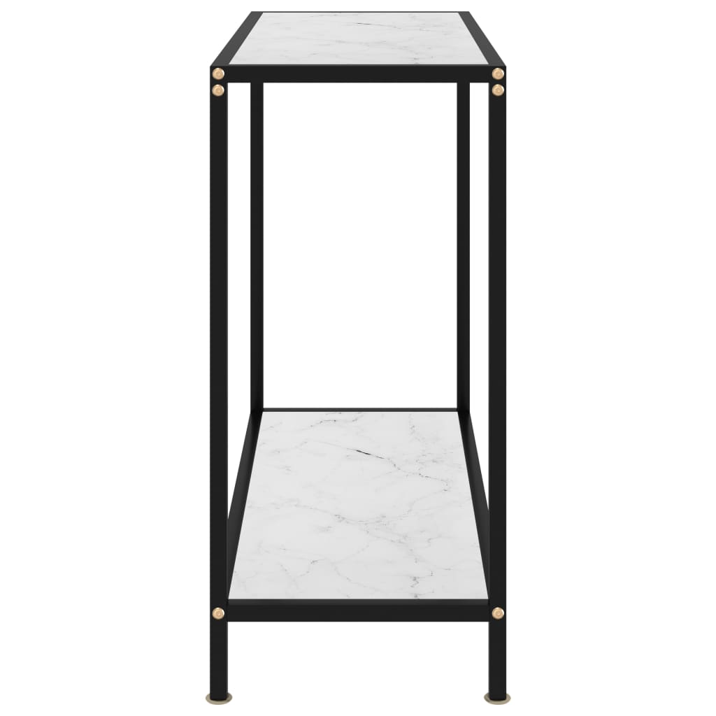 Tavolo Consolle Bianco 80x35x75 cm in Vetro Temperato | homemem39
