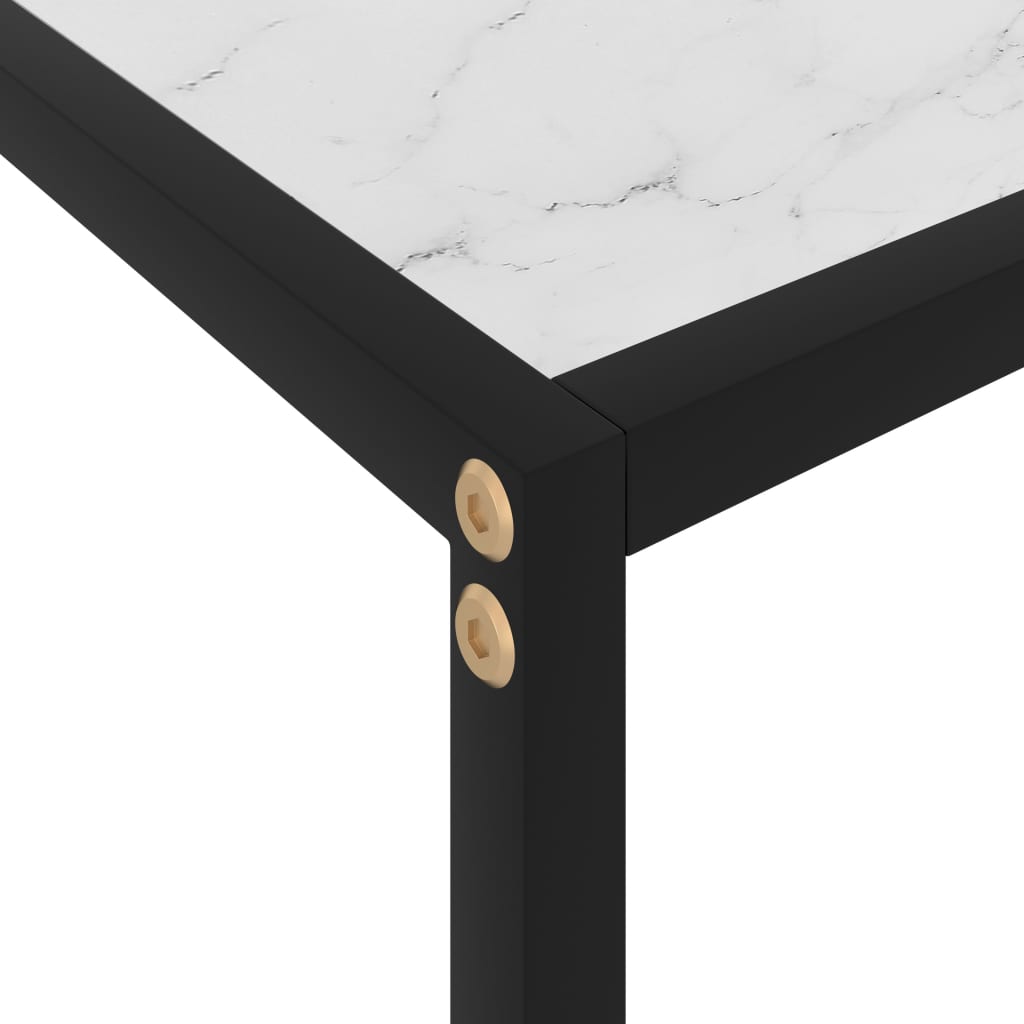 Tavolo Consolle Bianco 80x35x75 cm in Vetro Temperato | homemem39