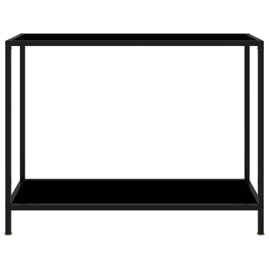 Tavolo Consolle Nero 100x35x75 cm in Vetro Temperato | homemem39