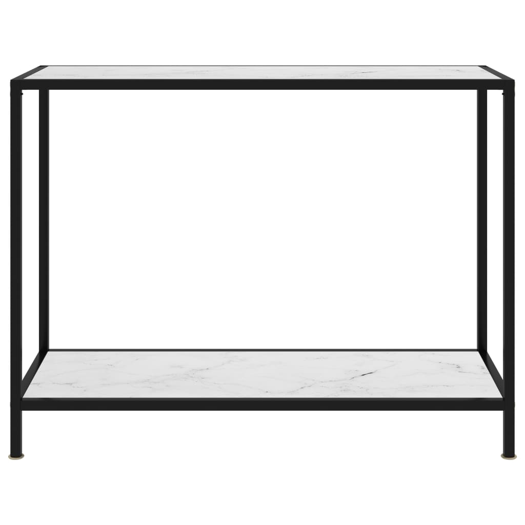 Tavolo Consolle Bianco 100x35x75 cm in Vetro Temperato | homemem39