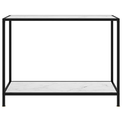 Tavolo Consolle Bianco 100x35x75 cm in Vetro Temperato | homemem39