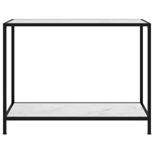 Tavolo Consolle Bianco 100x35x75 cm in Vetro Temperato | homemem39