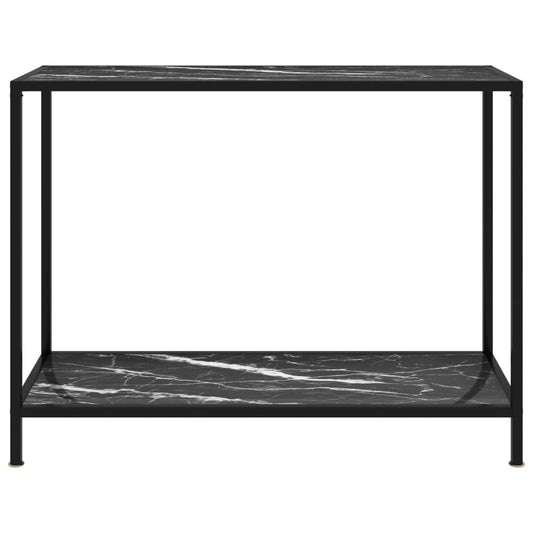 Tavolo Consolle Nero 100x35x75 cm in Vetro Temperato | homemem39