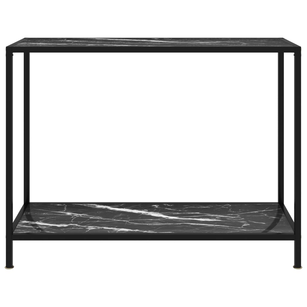 Tavolo Consolle Nero 100x35x75 cm in Vetro Temperato - homemem39