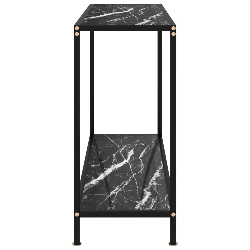 Tavolo Consolle Nero 100x35x75 cm in Vetro Temperato | homemem39