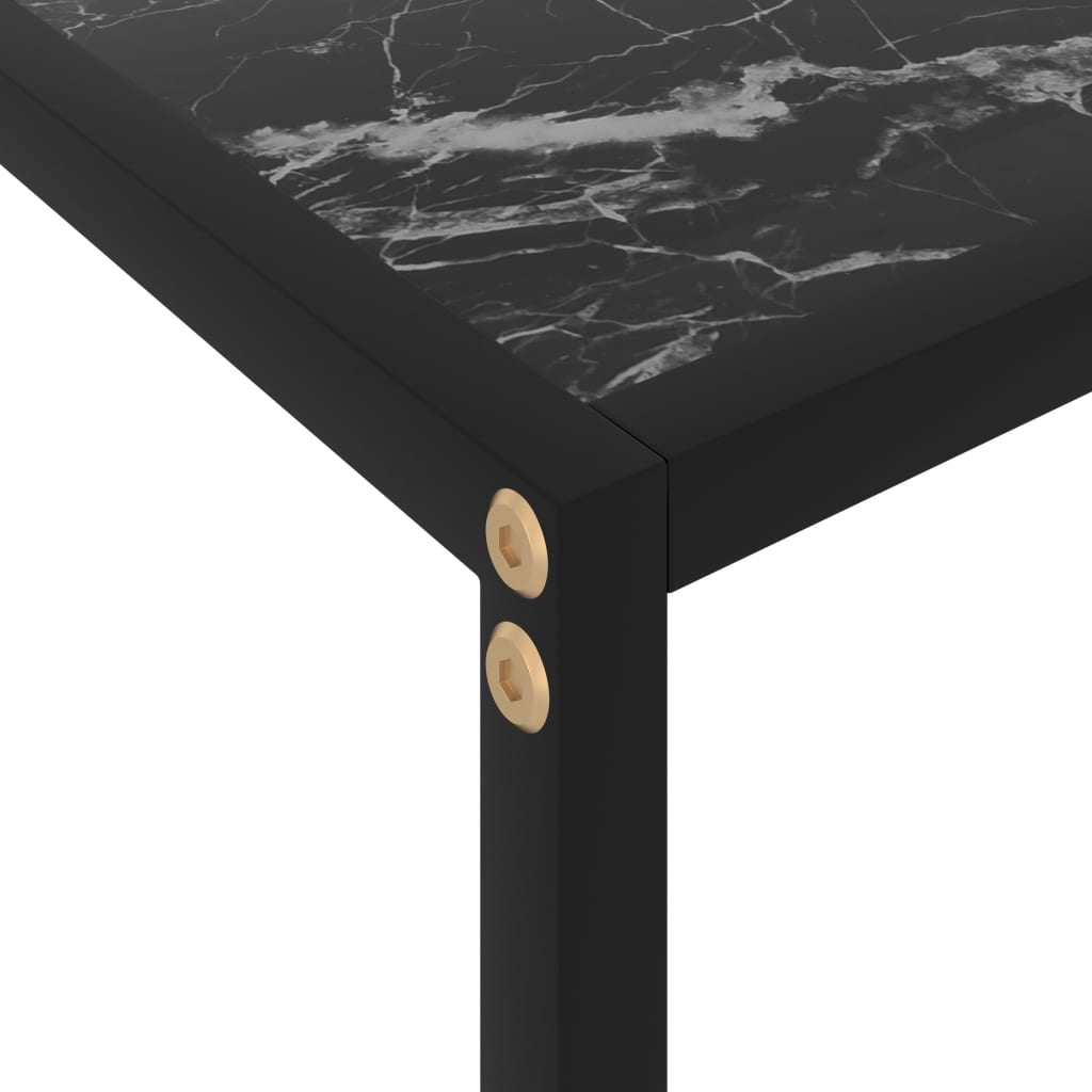 Tavolo Consolle Nero 100x35x75 cm in Vetro Temperato | homemem39