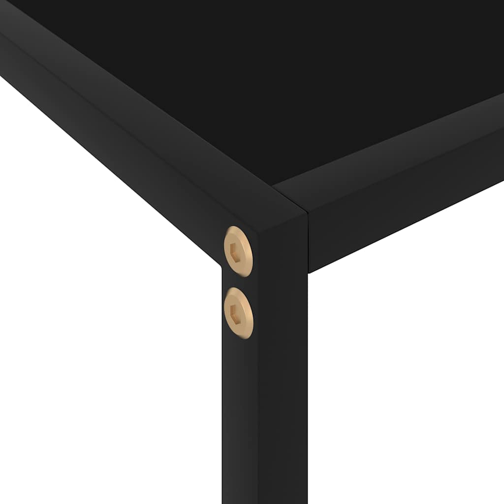 Tavolo Consolle Nero 120x35x75 cm in Vetro Temperato | homemem39