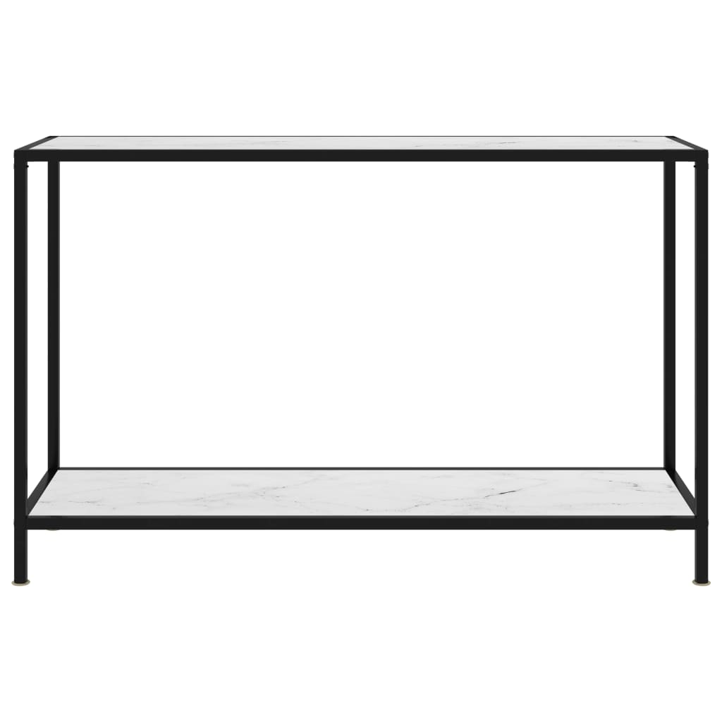 Tavolo Consolle Bianco 120x35x75 cm in Vetro Temperato | homemem39