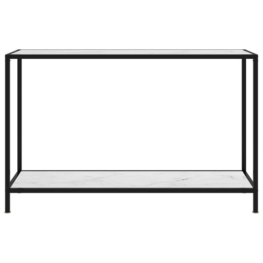 Tavolo Consolle Bianco 120x35x75 cm in Vetro Temperato | homemem39