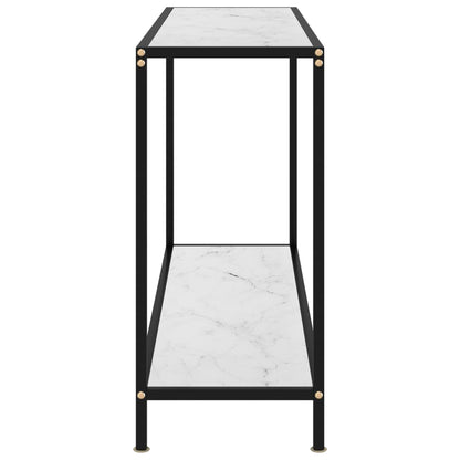 Tavolo Consolle Bianco 120x35x75 cm in Vetro Temperato | homemem39