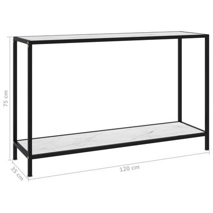 Tavolo Consolle Bianco 120x35x75 cm in Vetro Temperato | homemem39