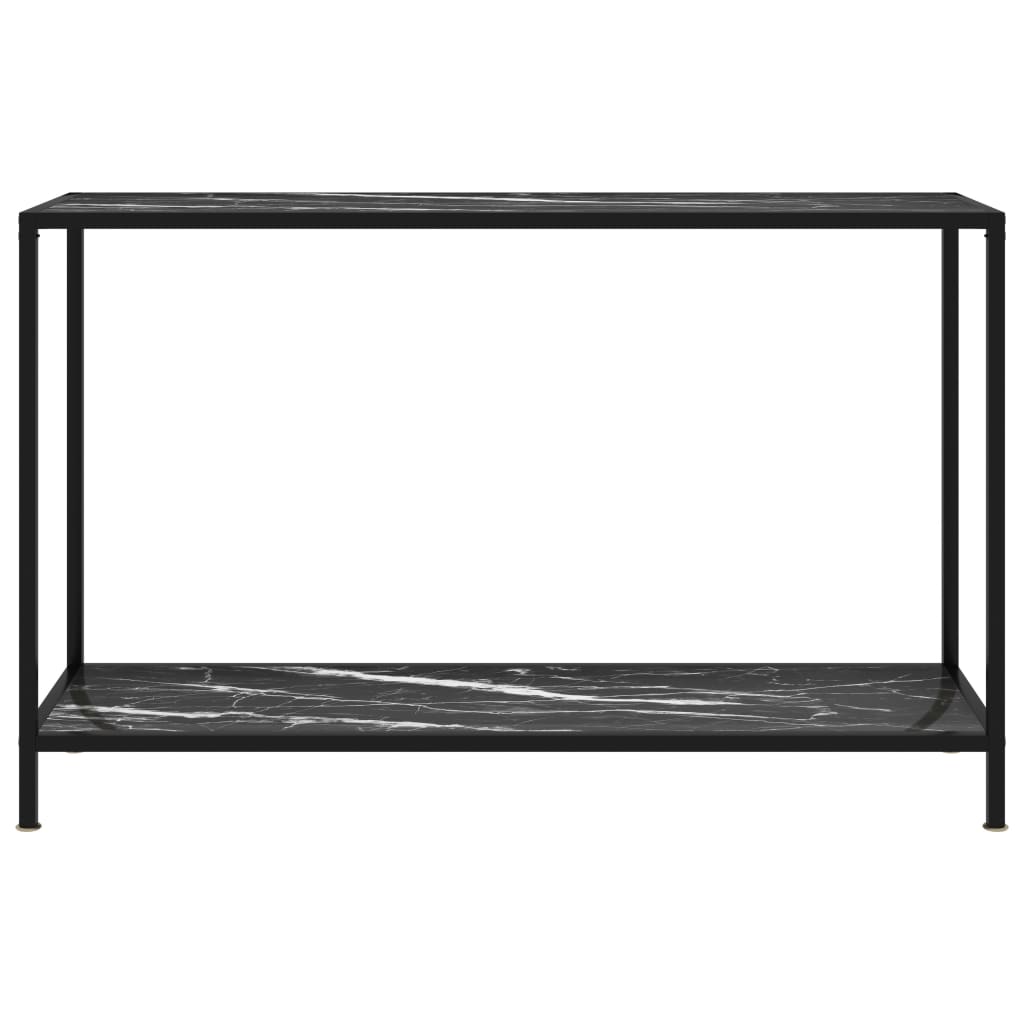 Tavolo Consolle Nero 120x35x75 cm in Vetro Temperato - homemem39