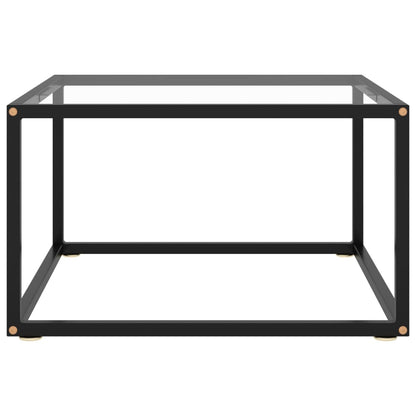 Tavolino da Salotto Nero con Vetro Temperato 60x60x35 cm | homemem39