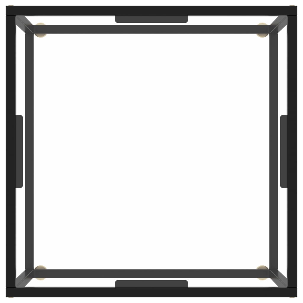 Tavolino da Salotto Nero con Vetro Temperato 60x60x35 cm | homemem39