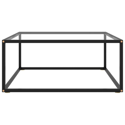 Tavolino da Salotto Nero con Vetro Temperato 80x80x35 cm | homemem39