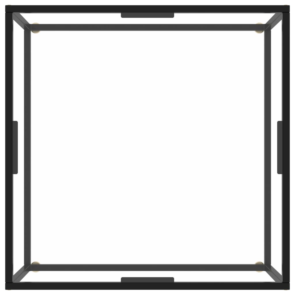 Tavolino da Salotto Nero con Vetro Temperato 80x80x35 cm | homemem39