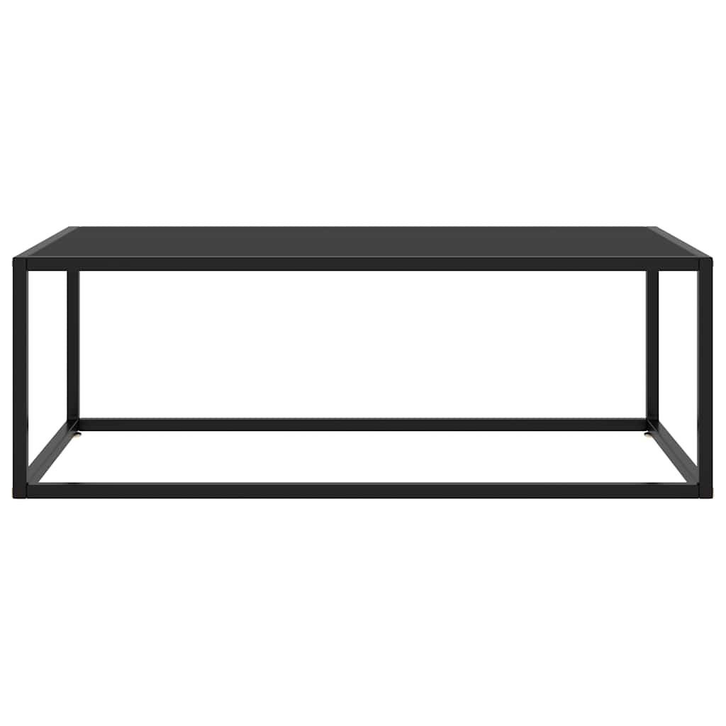 Tavolino da Salotto Nero con Vetro Nero 100x50x35 cm
