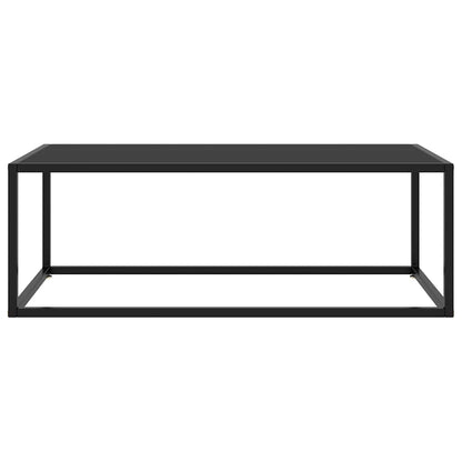 Tavolino da Salotto Nero con Vetro Nero 100x50x35 cm