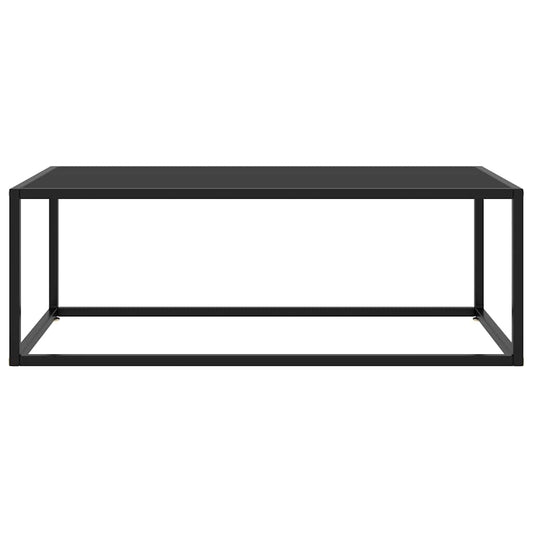 Tavolino da Salotto Nero con Vetro Nero 100x50x35 cm