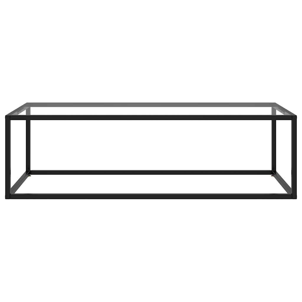 Tavolino da Salotto Nero con Vetro Temperato 120x60x35 cm | homemem39