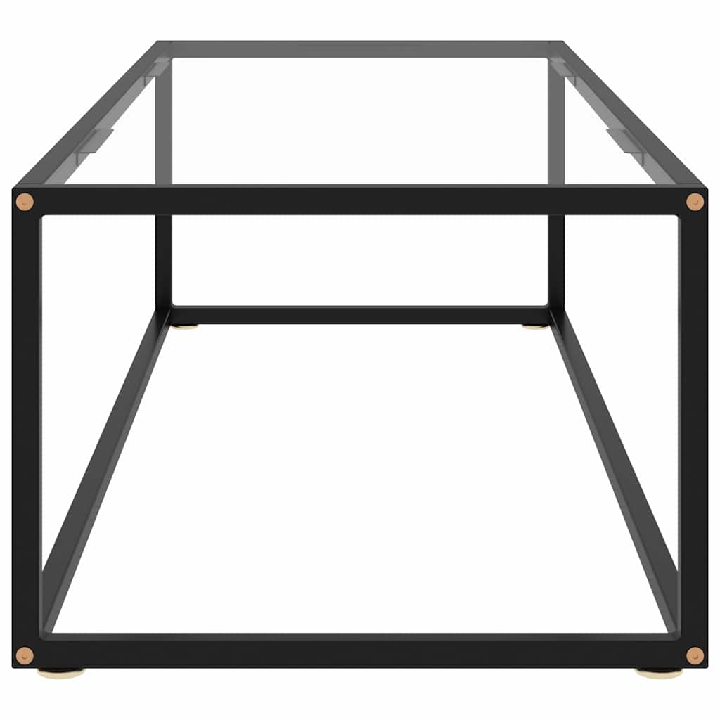 Tavolino da Salotto Nero con Vetro Temperato 120x60x35 cm | homemem39