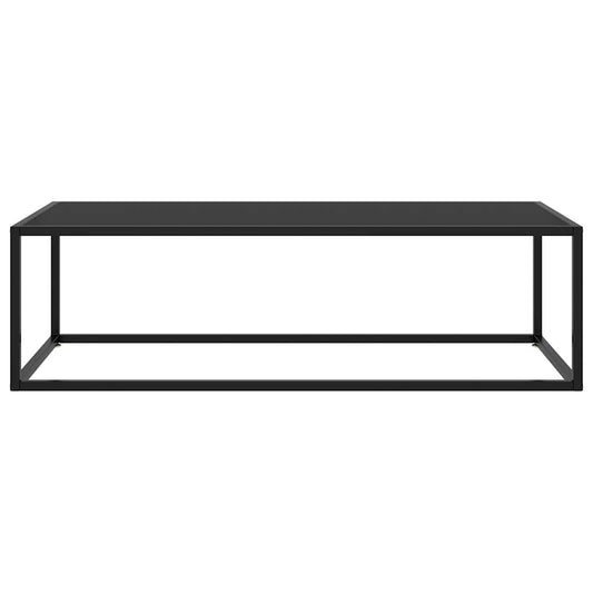 Tavolino da Salotto Nero con Vetro Nero 120x50x35 cm | homemem39