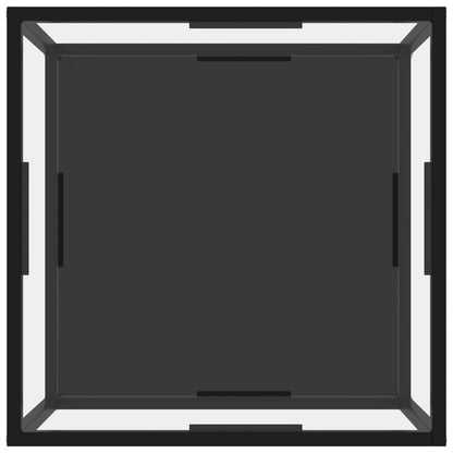 Tavolino Trasparente e Nero 60x60x35cm in Vetro Temperato | homemem39