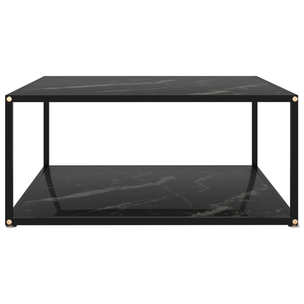 Tavolino da Salotto Nero 80x80x35 cm in Vetro Temperato | homemem39