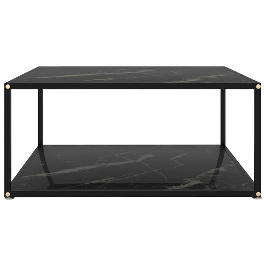 Tavolino da Salotto Nero 80x80x35 cm in Vetro Temperato | homemem39