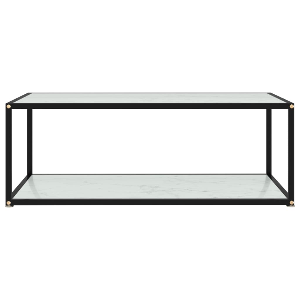 Tavolino da Salotto Bianco 100x50x35 cm in Vetro Temperato | homemem39