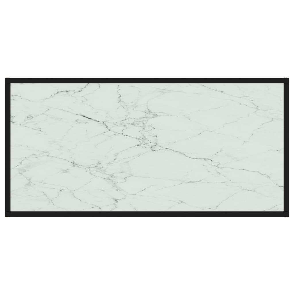 Tavolino da Salotto Bianco 100x50x35 cm in Vetro Temperato | homemem39