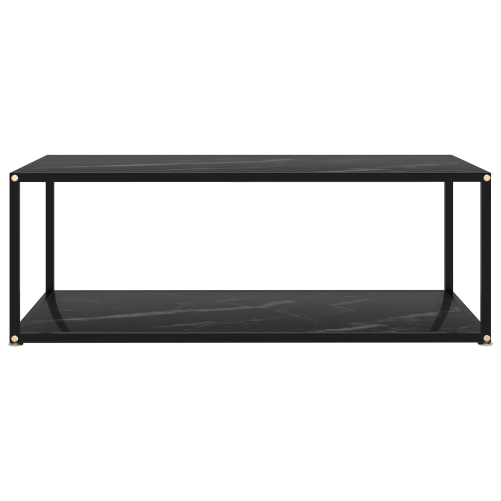 Tavolino da Salotto Nero 100x50x35 cm in Vetro Temperato | homemem39