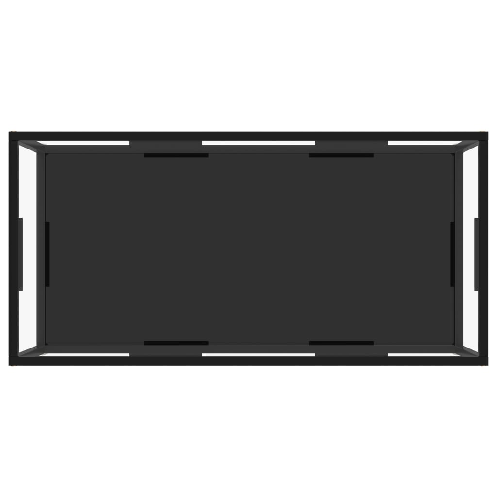 Tavolino Salotto Trasparente e Nero 100x50x35cm Vetro Temperato | homemem39