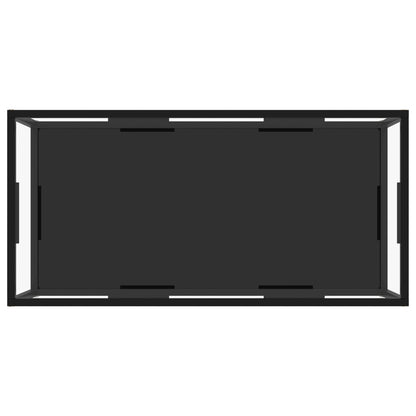 Tavolino Salotto Trasparente e Nero 100x50x35cm Vetro Temperato | homemem39