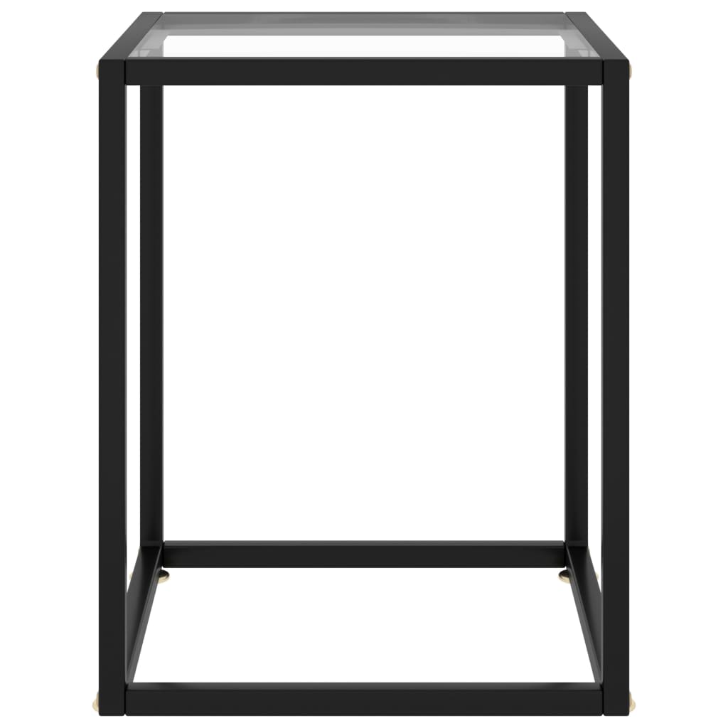 Tavolino da Salotto Nero con Vetro Temperato 40x40x50 cm | homemem39