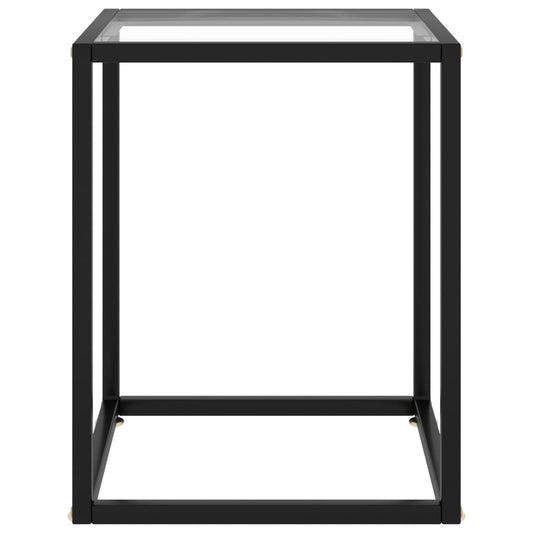 Tavolino da Salotto Nero con Vetro Temperato 40x40x50 cm | homemem39