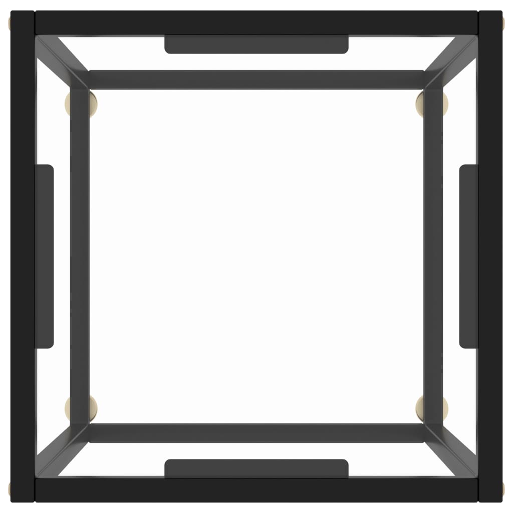 Tavolino da Salotto Nero con Vetro Temperato 40x40x50 cm | homemem39