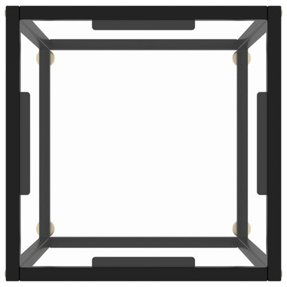 Tavolino da Salotto Nero con Vetro Temperato 40x40x50 cm | homemem39