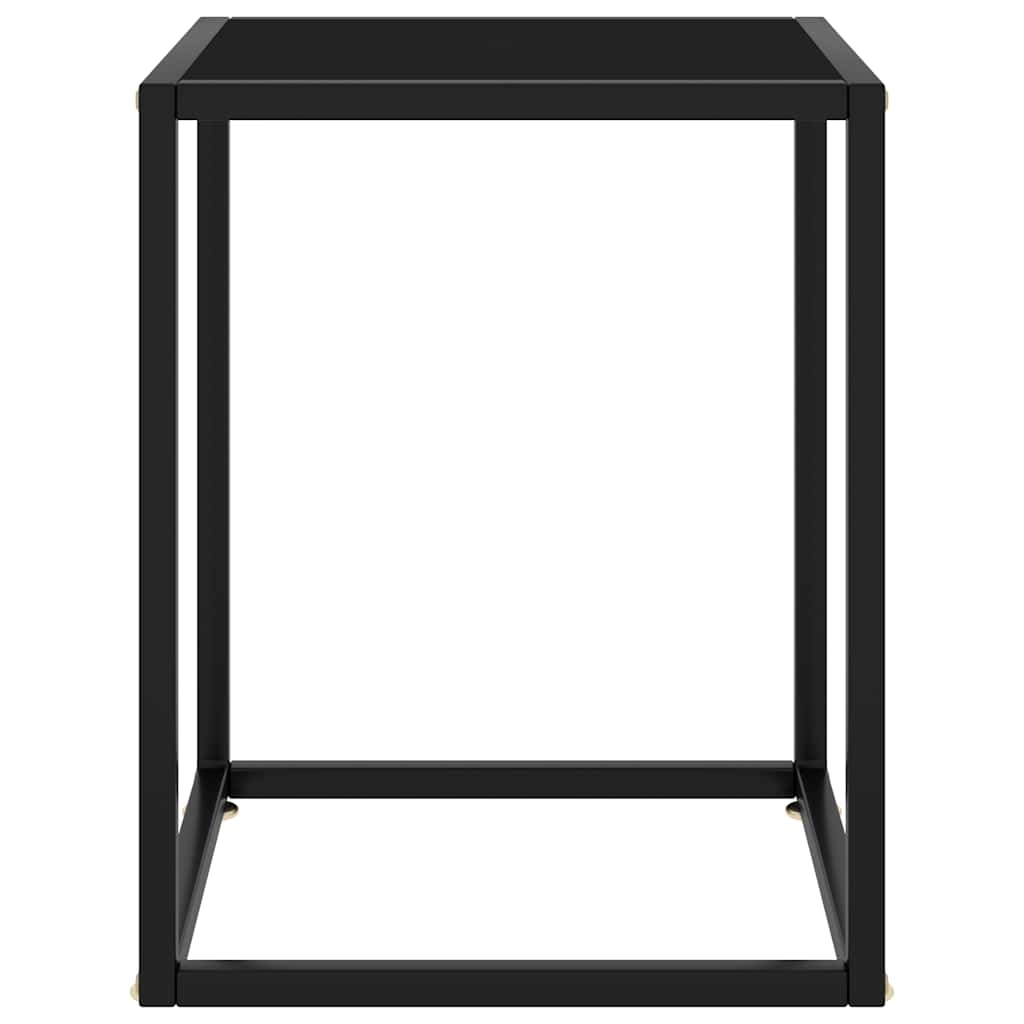 Tavolino da Salotto Nero con Vetro Nero 40x40x50 cm | homemem39