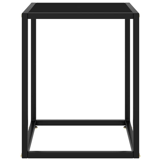 Tavolino da Salotto Nero con Vetro Nero 40x40x50 cm | homemem39