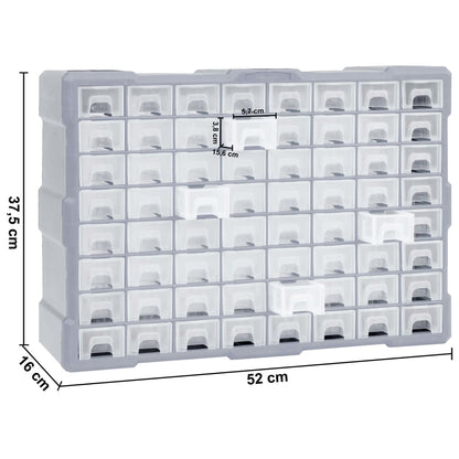 Mobile Contenitore con 64 Cassetti 52x16x37,5 cm