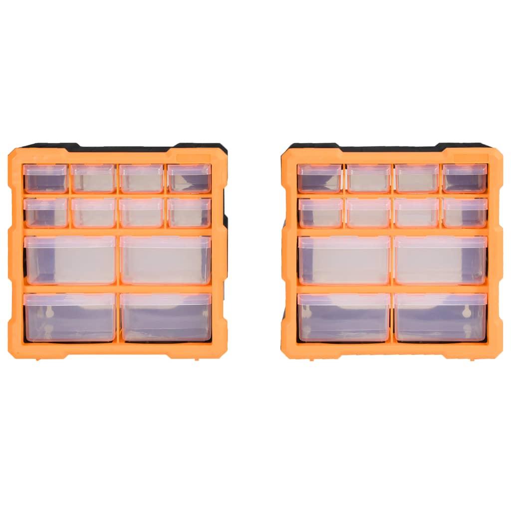 Mobili Contenitori con 12 Cassetti 2 pz 26,5x16x26 cm | homemem39