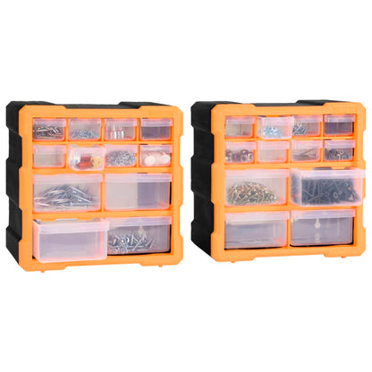 Mobili Contenitori con 12 Cassetti 2 pz 26,5x16x26 cm | homemem39