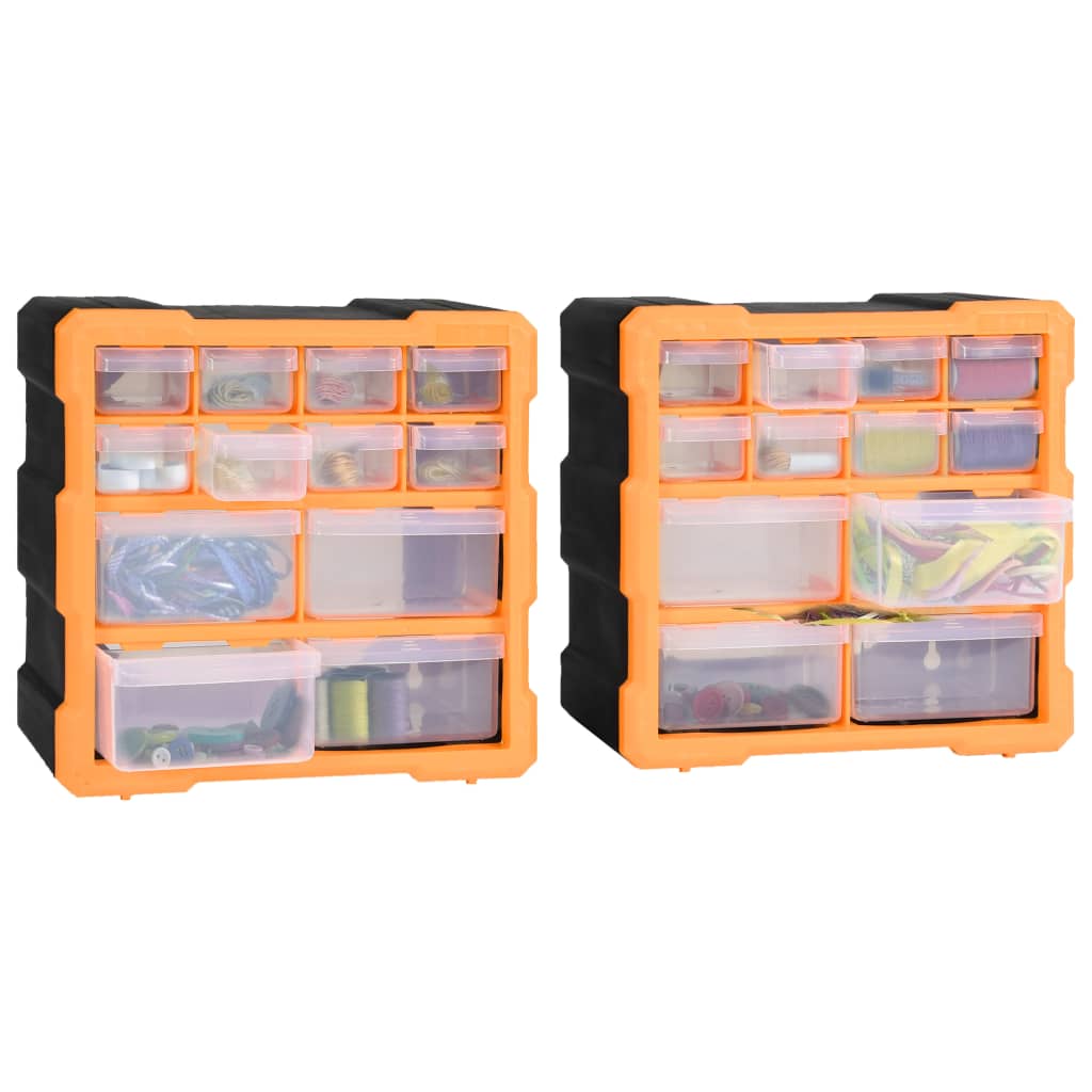 Mobili Contenitori con 12 Cassetti 2 pz 26,5x16x26 cm | homemem39